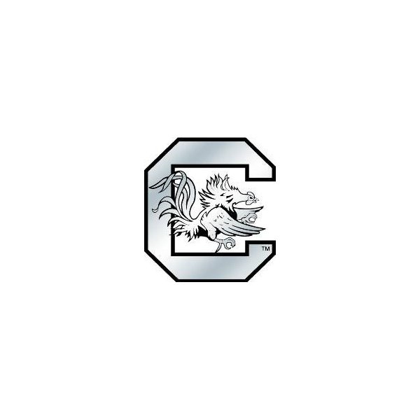 Caseys Distributing South Carolina Gamecocks Silver Auto Emblem