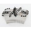 Faship Gorgeous Black Rhinestone Crystal Huge Big Floral Hair Comb