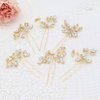 Oriamour Bridal Wedding Crystal Hair Pins Wedding Hair Accessories for Women and Girls Pack of 6 (Gold)