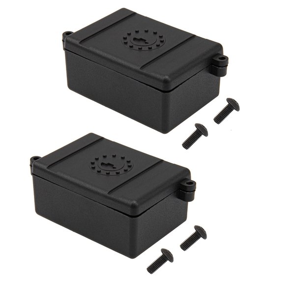 2Pcs ShareGoo RC Receiver Waterproof Box,RC ESC Receiver Dustproof Box Protector Case Compatible with Traxxas TRX-4 SCX10 90027 SCX10 90046 D90 1/10 RC Crawler,Black