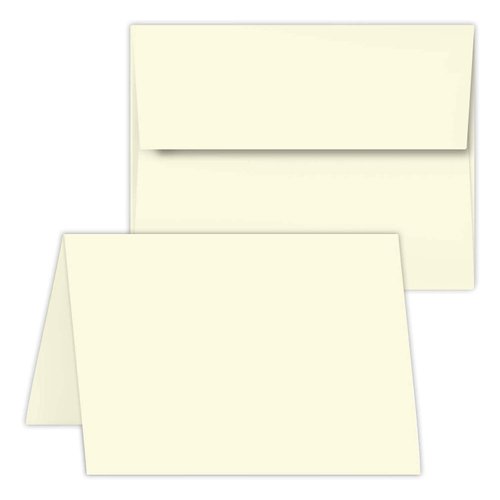 Greeting Cards Set - 4 1/4 x 5 1/2 Cream A2 Card Stock and Envelopes, Scored For Folding, Perfect for Business Invitations, Weddings and All Occasion - 50 Cards and 50 Matching Envelopes