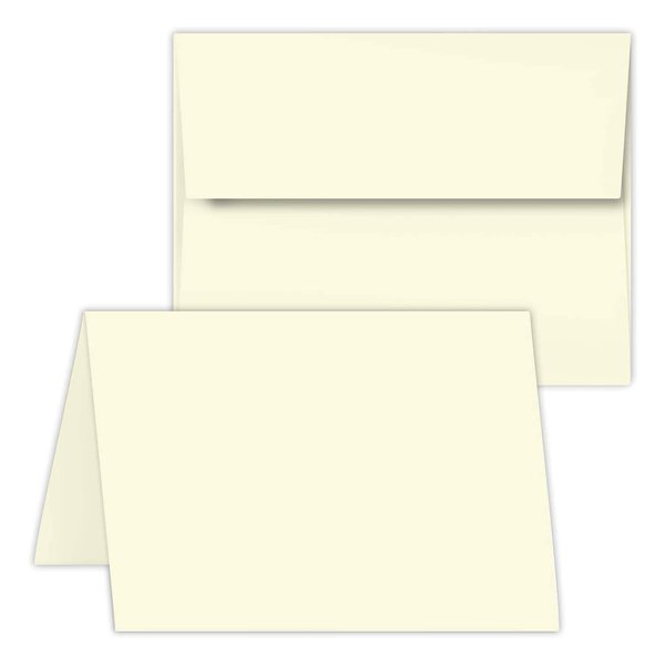 Greeting Cards Set - 4 1/4 x 5 1/2 Cream A2 Card Stock and Envelopes, Scored For Folding, Perfect for Business Invitations, Weddings and All Occasion - 50 Cards and 50 Matching Envelopes