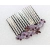 Faship Gorgeous Purple Rhinestone Crystal Floral Hair Comb