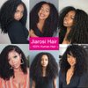 Jiarosi Kinky Curly Clip in Hair Extensions Real Human Hair 3C 4A Afro Curly Clip ins for Black Women Super Natural Soft Brazilian Remy Hair Curly Clip Ins Black Color 7 Pcs with 24 Clips 18 Inch