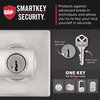 Kwikset Breton Entry Door Handle with Lock and Key, Secure Keyed Reversible Lever Exterior, For Front Entrance and Bedrooms, Satin Nickel , Pick Resistant Smartkey Rekey Security and Microban