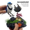 Tipmant Cute Electronic Birds Toys Pets Simulation Realistic Move Chirp Electric Office Home Desk Decor Decoration Kids Birthday Gifts (Blue & White)