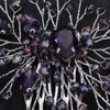 Sither Bridal Purple Crystal Hair Clip for Party Hair Comb for Women Wedding Hair Clip Hair Accessories for Bride Headpiece for Party Prom Gift