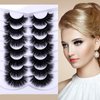 SQYlashes Fluffy Full False Eyelashes Wispy 3D Faux Mink Lashes Thick Fake Lashes Strip - 7 Pairs, Z13