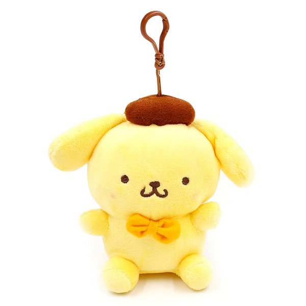 HelloKittyFriends Character Plush Bag Clip Keychain Backpack Hanger 1PC (My Melody / Kuromi / Cinnamoroll / Pompompurin) (Pompompurin), One Size