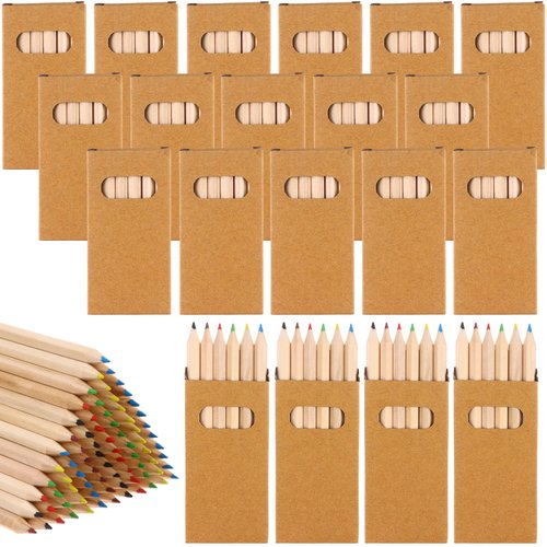 TBoxBo 120Pcs/20 Boxs Boxs Colored Pencils Bulk Mini Drawing Pencils Set for Kids, 3.5inch Short Fat Color Pencils for Adult Coloring Books, Classroom School Drawing Birthday Wedding Party Favors