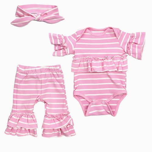 Reborn Baby Girl Doll Clothes 22 inch Newborn Pink Outfits Accesories 5 Piece Set for 20-22 inch Reborns Doll Matching Clothing
