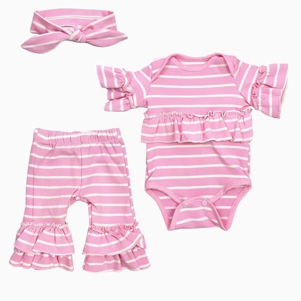 Reborn Baby Girl Doll Clothes 22 inch Newborn Pink Outfits Accesories 5 Piece Set for 20-22 inch Reborns Doll Matching Clothing