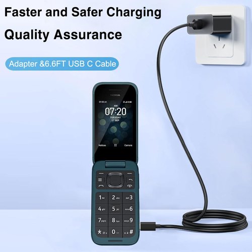 6.6FT USB C Charger Cable for Nokia Tablet Android, Nokia T20/ T21 Tablet, Nokia T10 Tablet, Nokia 2780 Flip Phone, Nokia G50 5G, Nokia G10, Nokia XR21, Nokia XR20, Nokia G400, Nokia G100, Nokia C300