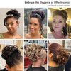 Rose bud Chignon Hairpiece Curly Bun Extensions Scrunchie Updo Synthetic Combs in Messy Bun Hair Piece for Women Medium Brown
