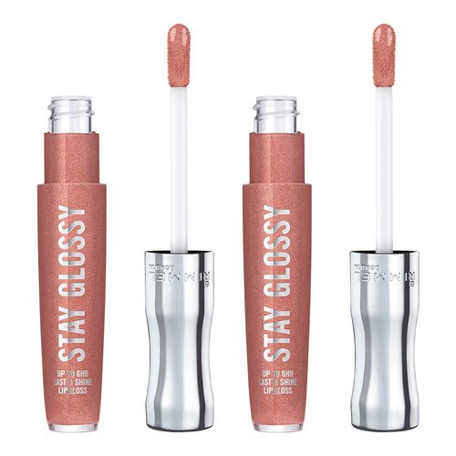 Rimmel Stay Glossy 6HR Lip Gloss, Down To Gloss, 0.18 Fl Oz (Pack of 2)