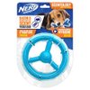 Nerf Dog 6.5in TPR/PP Scented Peanut Butter/Bacon SuperScent Orbit Ring Solid Core -Clear/Light Blue