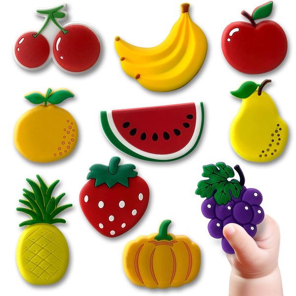 10 pcs Fridge Magnets for Kids - Fridge Magnets for Toddlers 1-3 - Kids Magnets Educational Toys - Learning Fruits Magnets for Babies,Fruits Cartoon Magnet (Fruits)