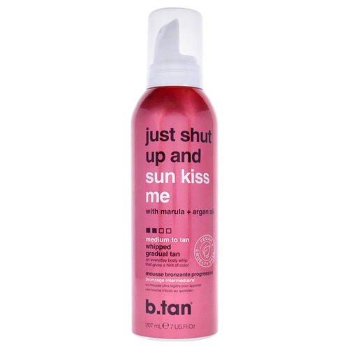 b.tan Medium Gradual Self Tanner Whip | Just Shut Up & Sun Kiss Me - Lightweight, Daily Aerosol Foam to a Build Luscious, Golden Glow, Enriched with Hydrating Marula & Argan Oils, 207ml