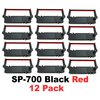 12 PACK SP-700 Ribbon Ink Cartridge Quality BLACK and RED Compatible with STAR Printer RC-700BR, SP700, 712, 742