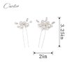 Casdre Pearl Bridal Hair Pins Crystal Bride Hair Piece Wedding Hair Accessories for Women and Girls(Pack of 2) (A Silver)