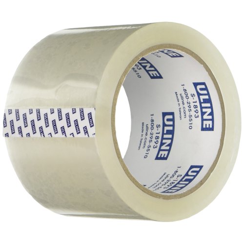 Uline Packing Tape, 3" x 55 Yd, 2.6 mil Crystal Clear Tape By (S-1893-4) Pack of 4