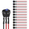 Nilight 12pcs Rocker Toggle Switch 3Pins 12V 20A Wired Round LED Light Power On Off Switch SPST for Car Truck Vehicle Trailer RV Marine Boat Yacht with 36pcs Wires,2 Years Warranty