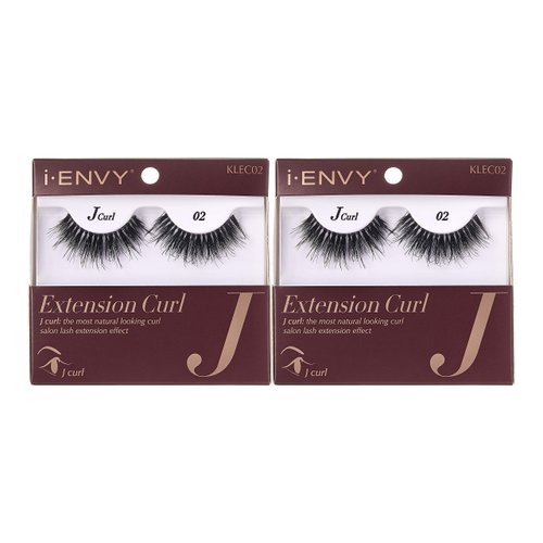 i-Envy 2 Pairs False Eyelashes J Curl Natural Lashes Salon Lash Extension Effect