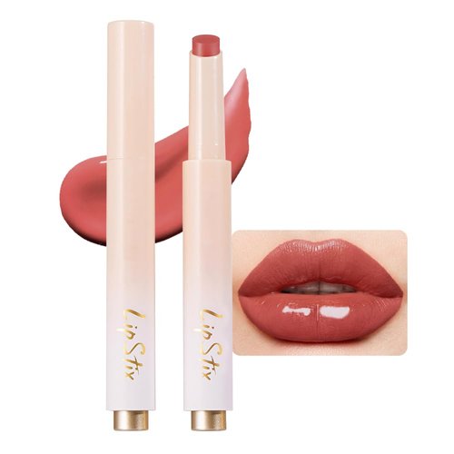 Kaely Nude Pink Moisturizing Lipstick Glossy Tinted Lip Balm,Long Lasting Non-Stick Lip Gloss Cute Makeup,Lip Tint Stain Glow Korean,High-gloss for Plumper Looking Lips,Vegan,01