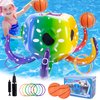 2-in-1 Inflatable Pool Basketball Hoop & Ring Toss,Toddler Floating Pool Toys Pool Games Indoor Outdoor Water Toys,Fun Summer Pool Party Games Family Water Play for Kids Adults