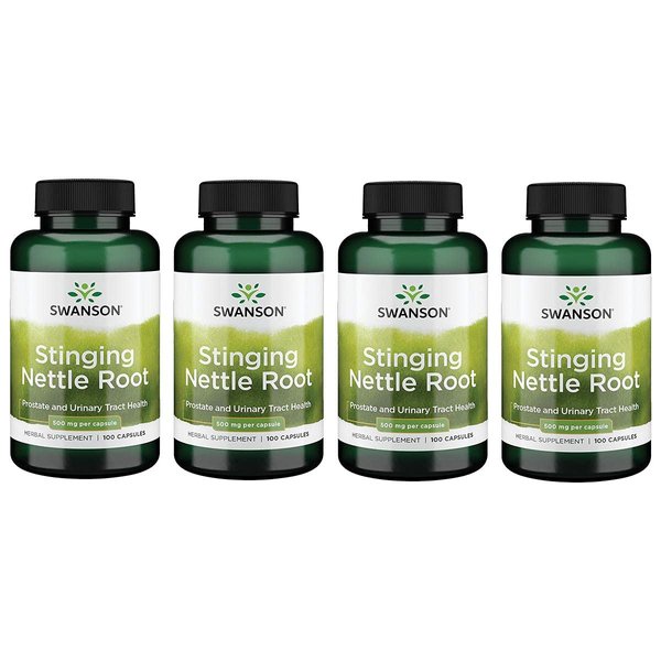 Swanson Stinging Nettle Root (Urtica Dioica) - Herbal Supplement - (100 Capsules, 500mg) 4 Pack