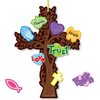 Haooryx 24 Pack Prayer Cross Trees Craft Kit Make Your Own Cross Tree Hanging Ornaments DIY Thankful Craft Supplies for Kids Faith Trust Love Religious Sunday School Church Party Decor