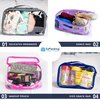 Small Clear Travel Packing Cube/See Through PVC Plastic Pouch for Carry On Suitcase, Backpack or Diaper Bag/Transparent Multipurpose Accessories, Makeup & Underwear Organizer w/Handle (Black)