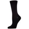 MeMoi Women's Flat-Knit Rayon Blend Crew Socks Black One Size