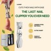 LuxGrip Nail Clipper for Thick Nails. Nail Clipper for Thick, Ingrown Nails. German Nail Clipper. Wide Open Toenail Clippers for Seniors Thick Nails. No Splash Nail Clippers - Black (Black)