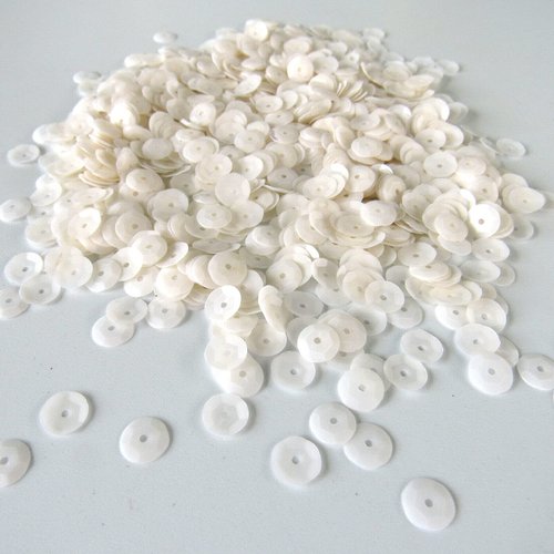 Sequins nwKN Frosted Light Cream 5mm Round Cup ~1000 Pieces Loose HQ