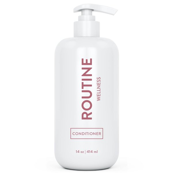Routine Wellness Conditioner for Stronger Hair - Biotin | Color Safe | Sulfate-Free | Vegan | Clinically Tested | Nourishing Oils and Vitamins - Honeysuckle & Rice Milk 14oz