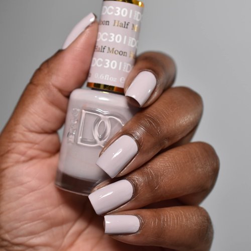 DND DC Gel Polish Set, Grey Collection, UV/LED Gel Polish and Air Dry Nail Lacquer, Matching Chip-Free Polish Duo, 301 Half Moon, 0.5 Fl Oz
