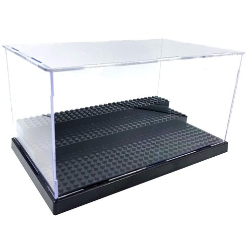 Display Case for Minifigure Action Figures Blocks, Display Box Storage for Lego Minifigures, Fit for Lego Lovers,Black