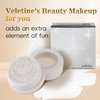veletine Single Glitter Eyeshadow Pearl Eyeshadow,Glitter Eye Shadow Powder Long Lasting, for Face Body Cheek White Shimmer Eye Shadow (2.5g/0.088oz)