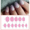 24 Pcs Gradient Purple Kids Press on Nails Pre-glue Children False Nails Short Oval Full Cover Artificial Fake Nails Holo Glitter Acrylic Nail Tips for Little Girls Gift