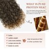 Flufymooz Clip in Hair Extensions, 4PC 100％ Pure Protein Silk Hair Extensions Long Soft Natural Hairpiece 20 Inch Curly Hair Extension for Women (Brown to Dirty Blonde)
