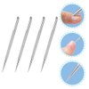 Beavorty 4pcs Nail Art Pusher Metal Nail Sticks Diy Nail Art Tool Pedicure Tools Cuticle Trimmer Cuticle Peeler Nail Cleaner Valid Nail Cuticle Pusher Stick Manicure Stainless Steel