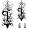 Dopetattoo 6 Sheets Temporary Fake Tattoos For Men Adults Trident of Poseidon Trident Ocean Waves Tatt Temporary Fake Tattoo For Women Neck Arm Chest For Woman 3.7 X 3.7 Inch