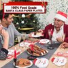 EPHYO 50 Count Christmas Paper Plates Disposable Party Santa Plates for Dessert Dinner Appetizer Salad Cake Cookies Merry Christmas Holiday Dinnerware Party Decoration Supplies