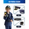 Popsunny Police Officer Costume for Kids, Cop Toys with Policeman Uniform, Hat, Whistle, Toddler Dress Up for Christmas Party, Boys Girls Birthday Gift