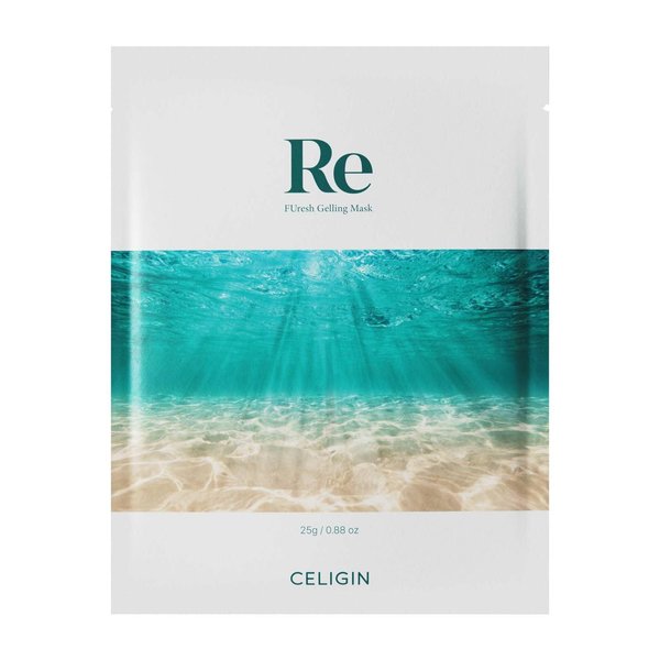 CELIGIN Re Fresh Gelling Mask | Anti-Aging Sheet Mask, Instant Hydration, Tightening and Moisturizing, Sea Water & Seaweed, Bio Cosmetics Korean Skincare(25g/0.88oz)(25g*10pcs)