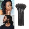 Loc Extensions Human Hair 0.6cm Width 12 Inch 20 Strands 100% Human Hair Full Head Handmade Permanent Dreadlock Extensions Can Be Dyed Bleached and Curled including Free Crochet Hook and Comb