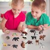 RCOMG 16pcs Forest Animal Baby Figures - Woodland Creatures Miniature Set, Cake Toppers, Educational Birthday Gifts for Kids & Toddlers