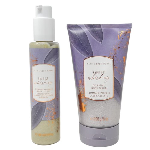 Sweet Whiskey Set of 2 - Includes Celestial Body Scrub and Diamond Shimmer Body Lotion - Full Size
