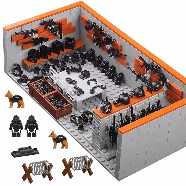 WINGIFT 583 Piece Armory Building Set,WW2 Military Base Army Equipment Building Kit,STEM Battle Swat Team Toys,Weapon Pack Military Equipment Gear Sets,Christmas Birthday Gifts for Boys,Teens,Adults